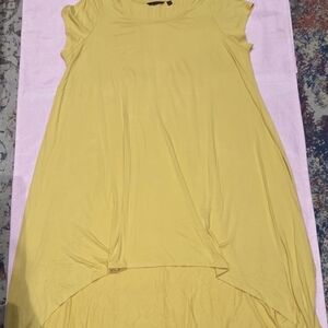 H by Halston Mustard Yellow High-Low Swing Dress